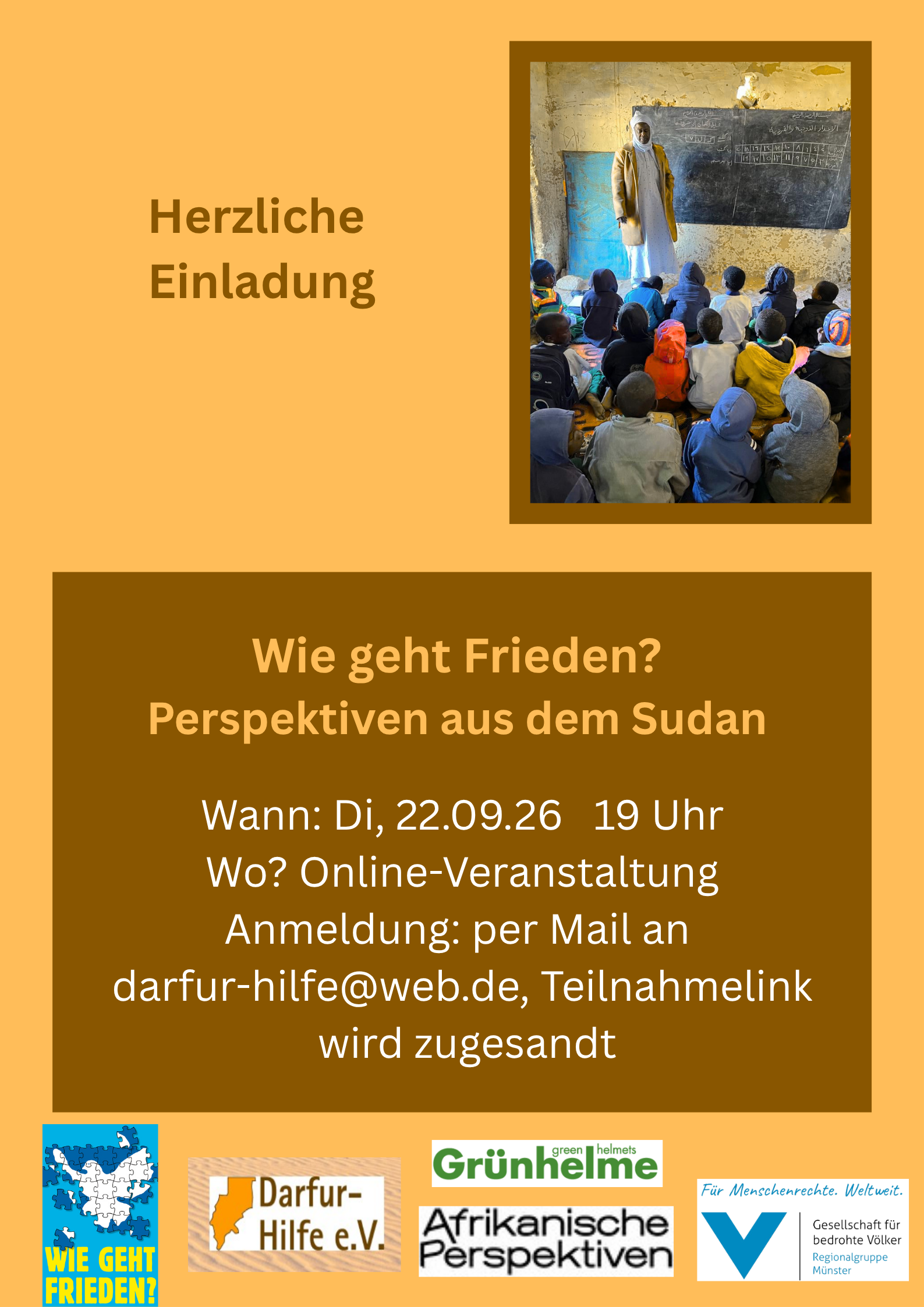 Mehr über den Artikel erfahren Online-Veranstaltung „Wie geht Frieden?“ am Di, den 22.09.26